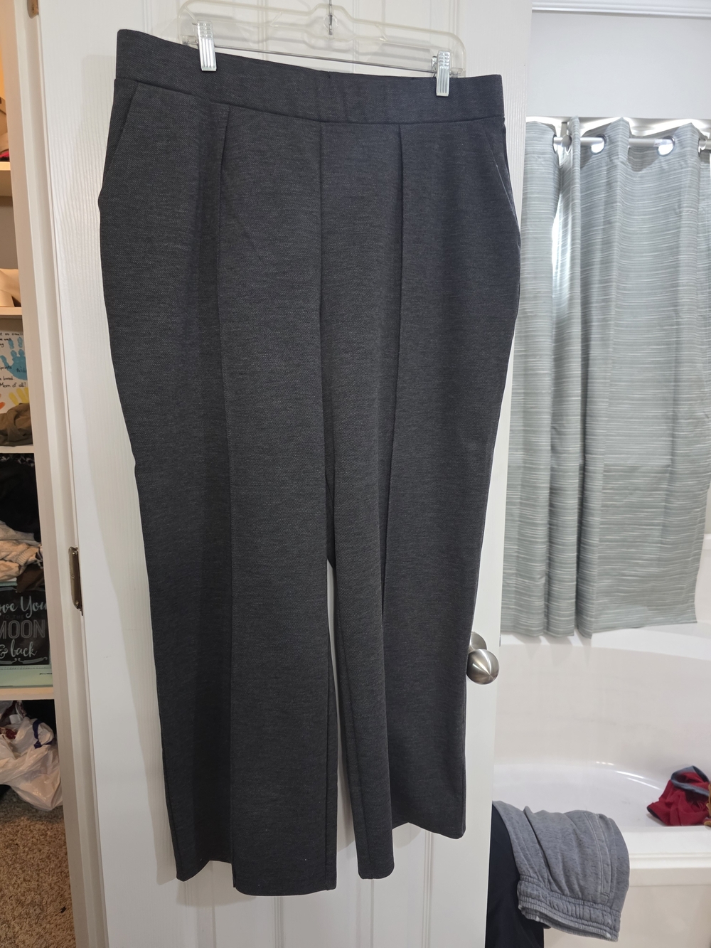 H&M Dark Gray Wide-Leg Ponte Pants